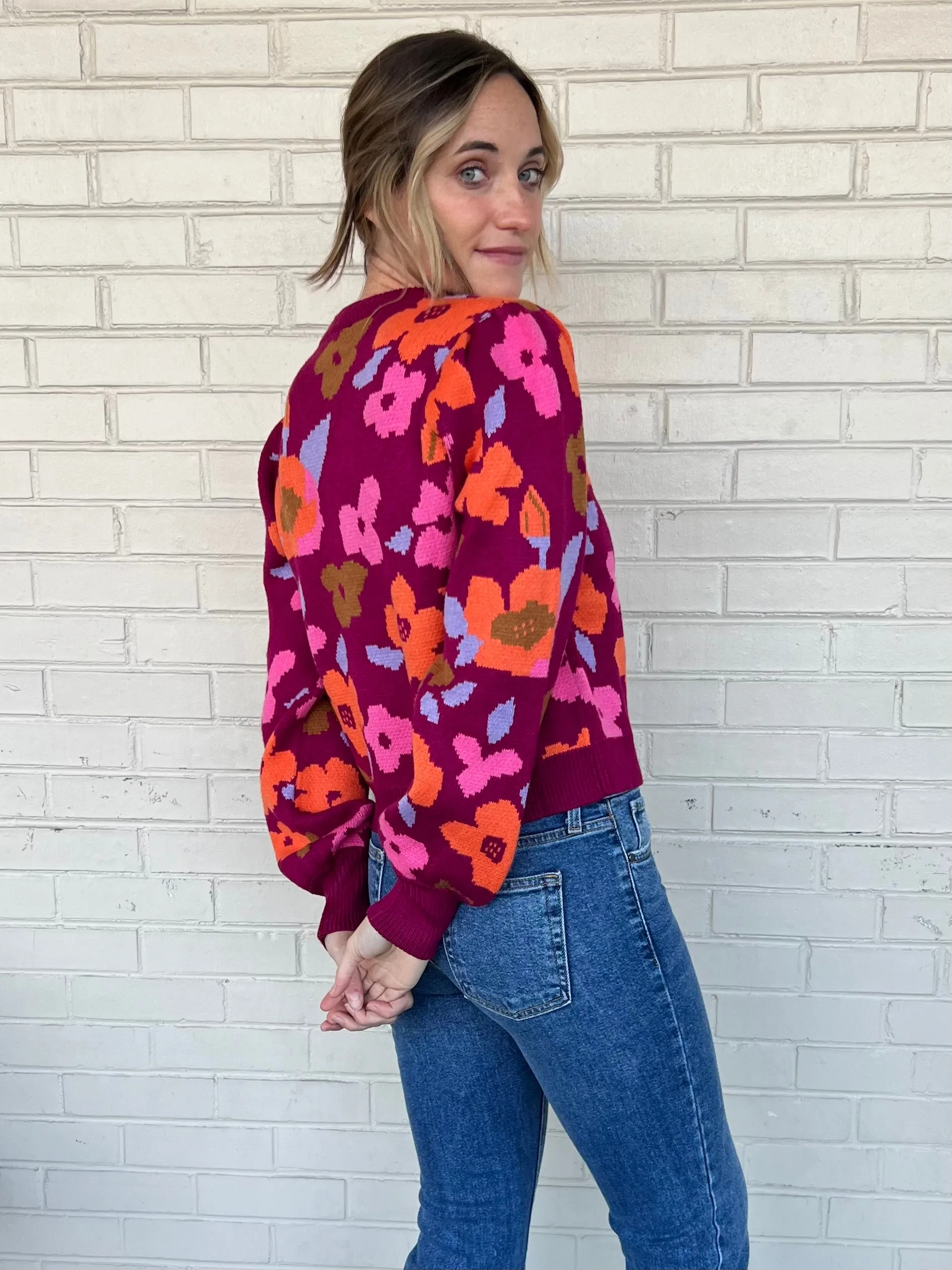 Cozy Moments Floral Sweater