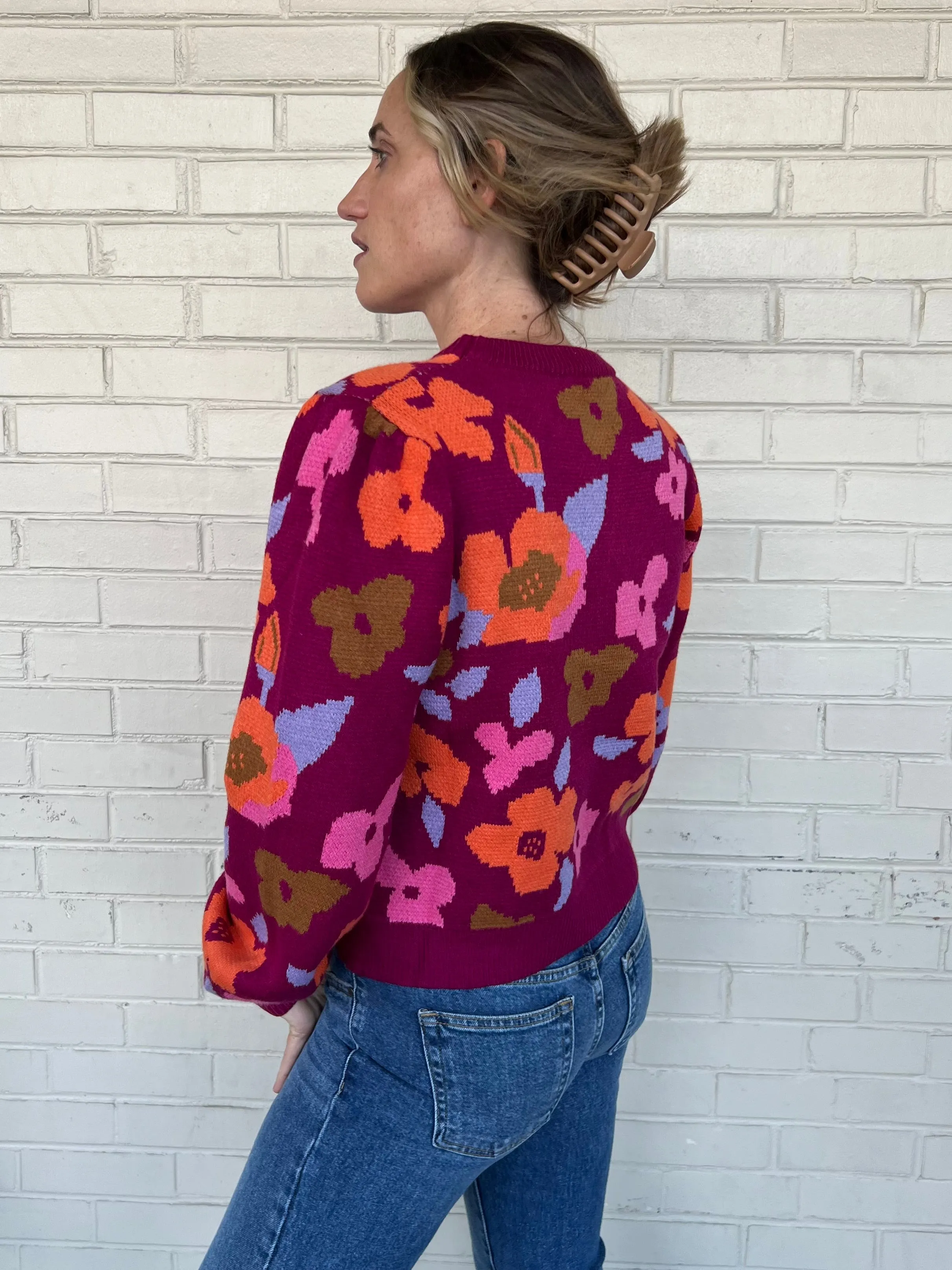 Cozy Moments Floral Sweater