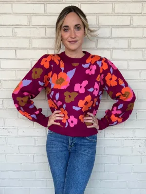 Cozy Moments Floral Sweater