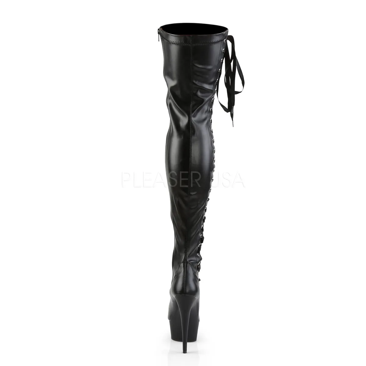DELIGHT-3050  Black Str Faux Leather/Black Matte