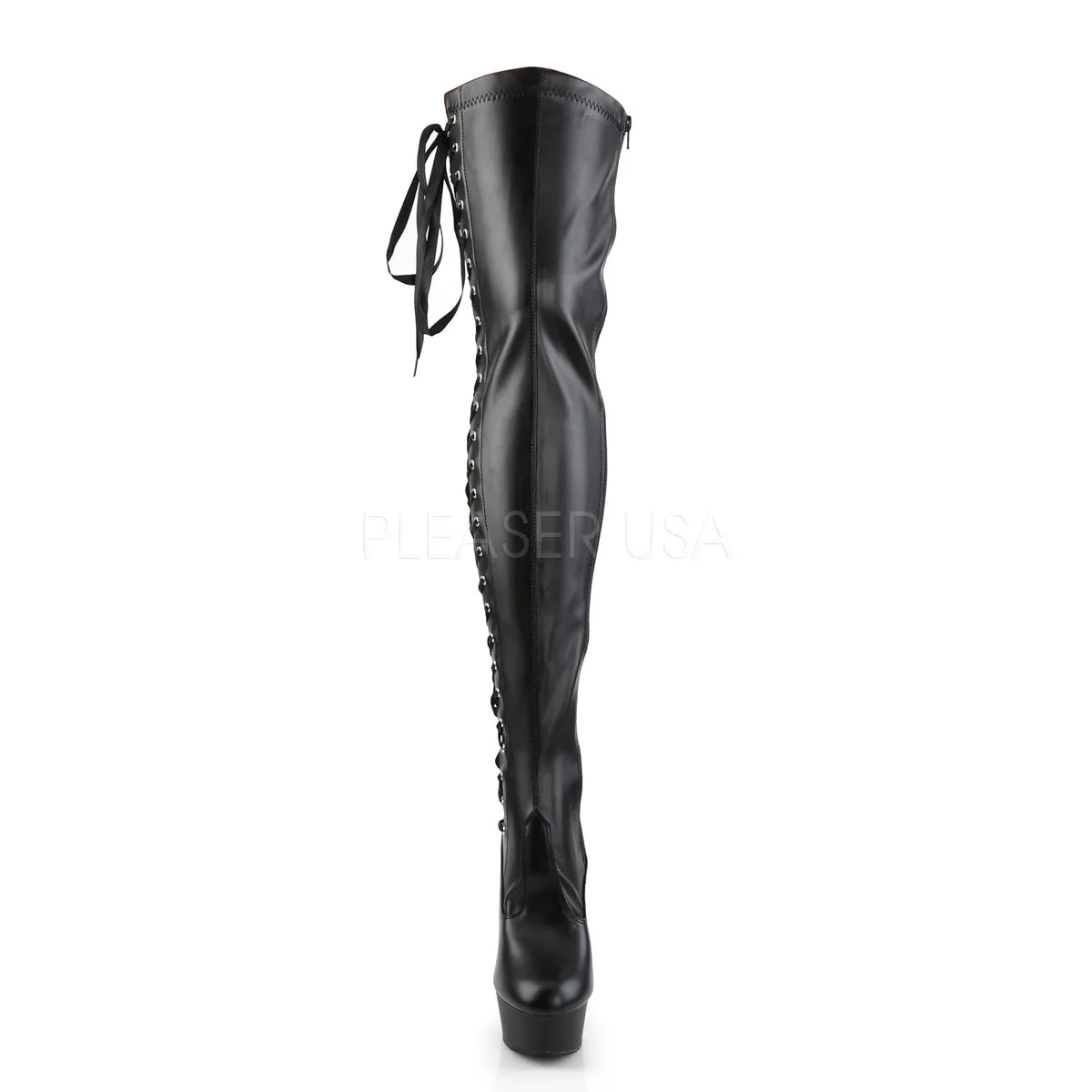 DELIGHT-3050  Black Str Faux Leather/Black Matte