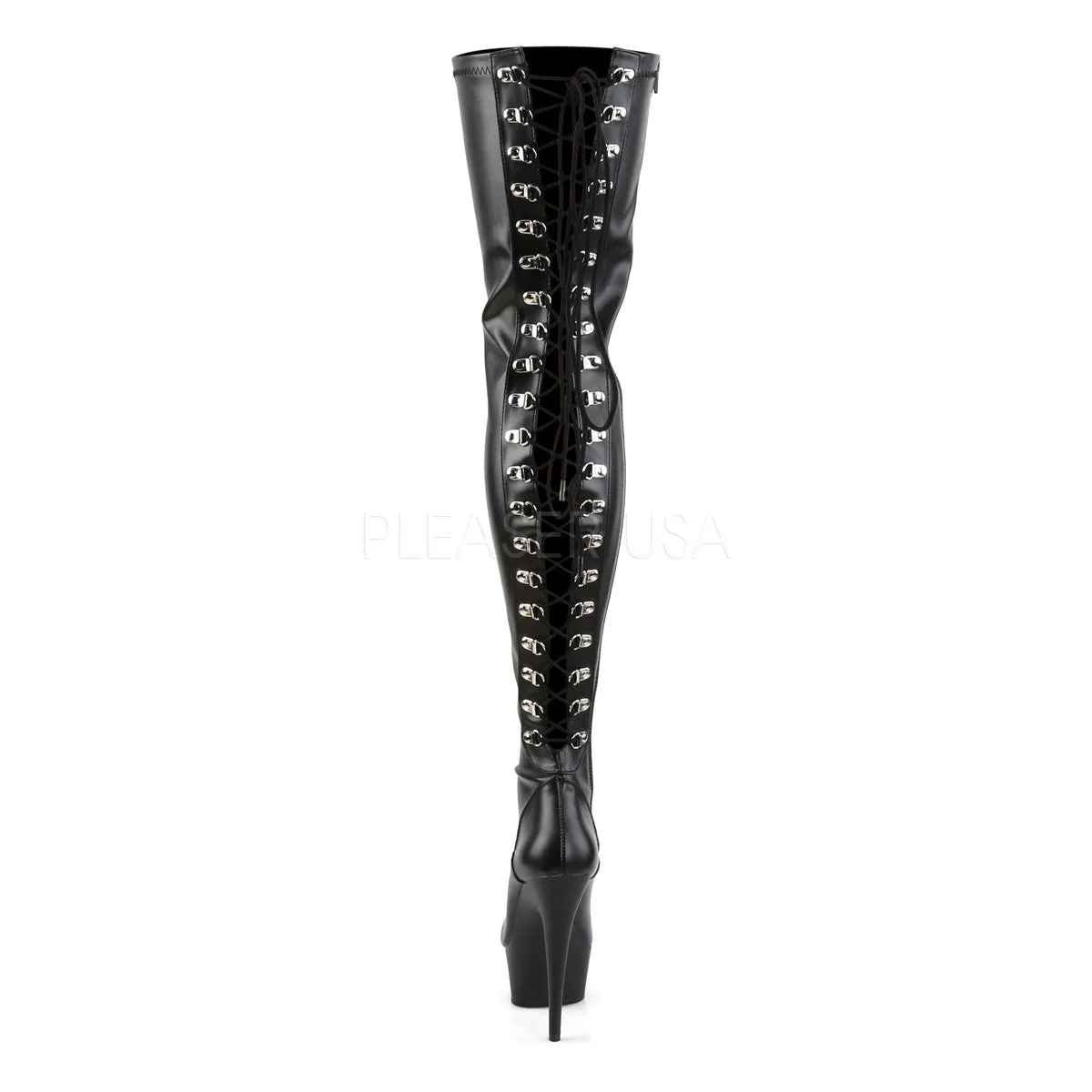 DELIGHT-3063  Black Str Faux Leather/Black