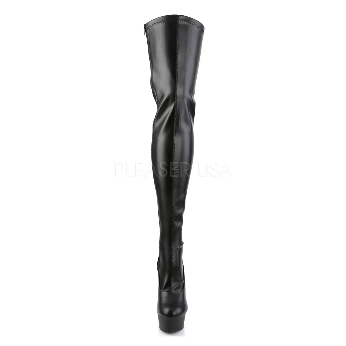 DELIGHT-3063  Black Str Faux Leather/Black