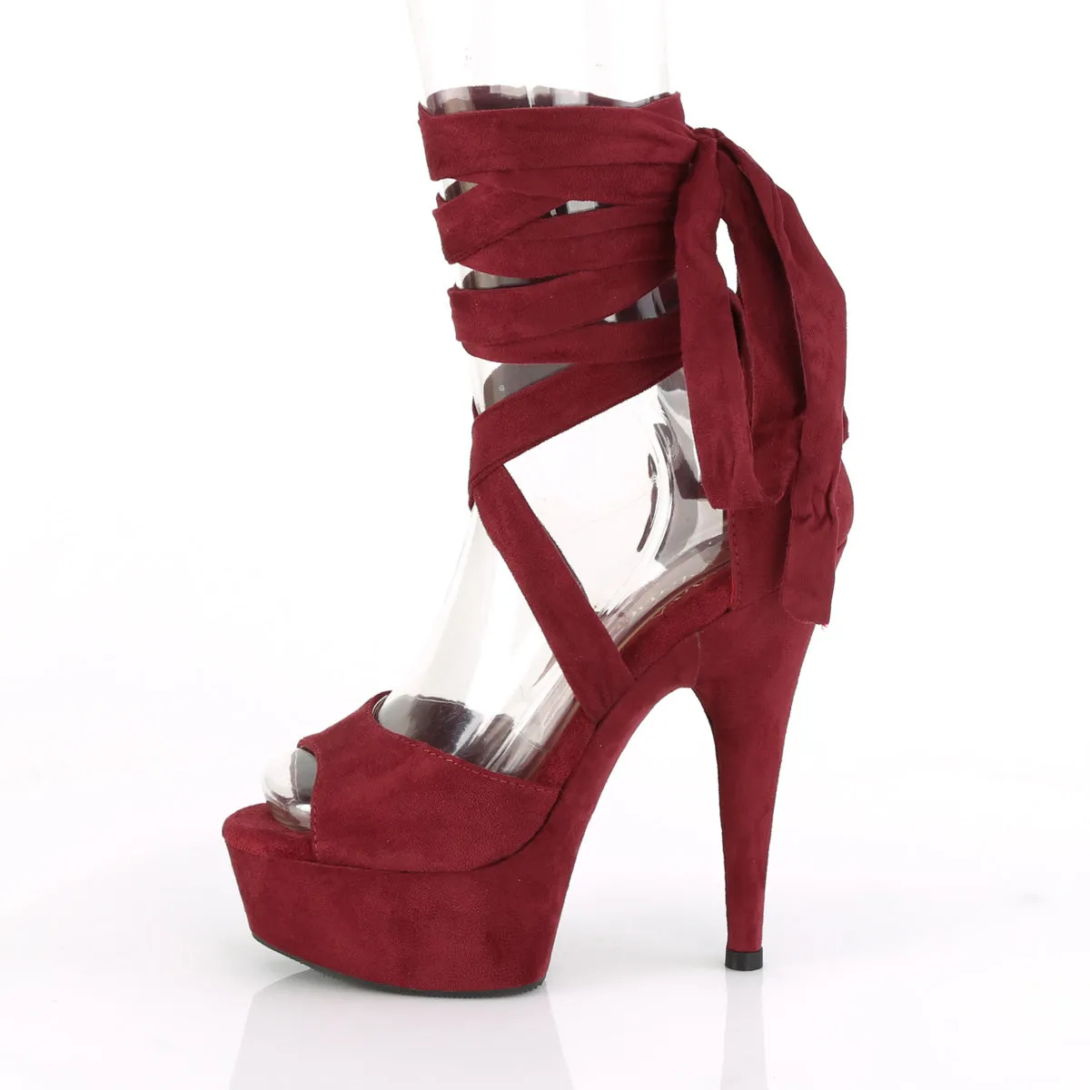 DELIGHT-679  Burgundy Faux Suede/Burgundy Faux Suede
