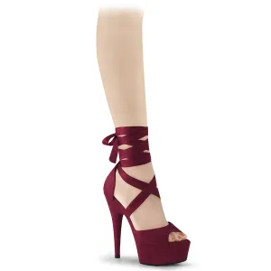 DELIGHT-679  Burgundy Faux Suede/Burgundy Faux Suede