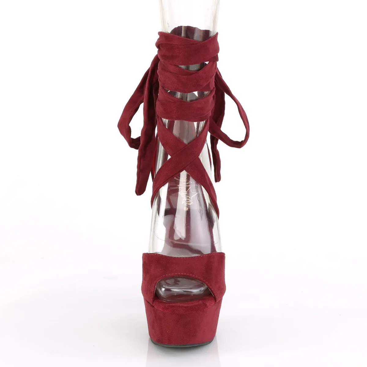 DELIGHT-679  Burgundy Faux Suede/Burgundy Faux Suede