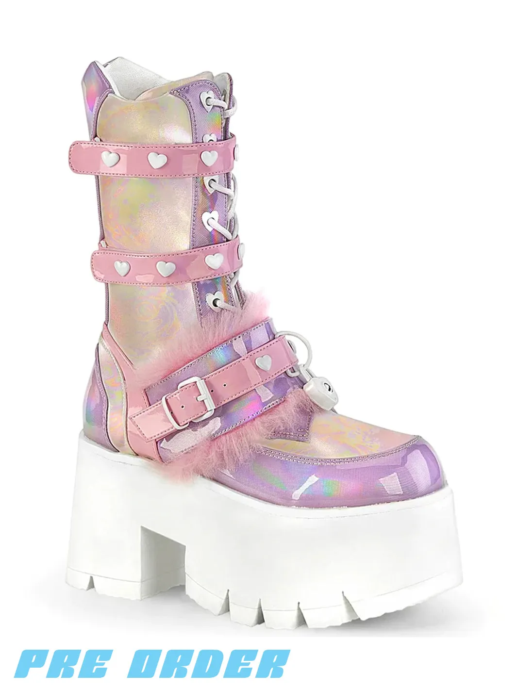 DEMONIA ASHES-120 BOOTS - PINK LAVENDER ✰ PRE ORDER ✰