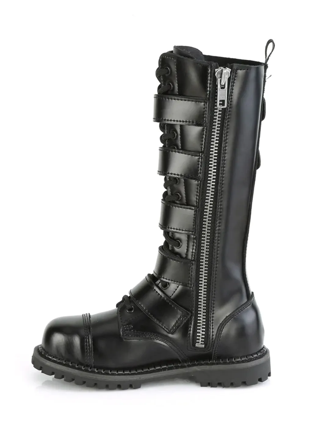 DEMONIA RIOT-18BK - BLACK LEATHER ✰ PRE ORDER ✰