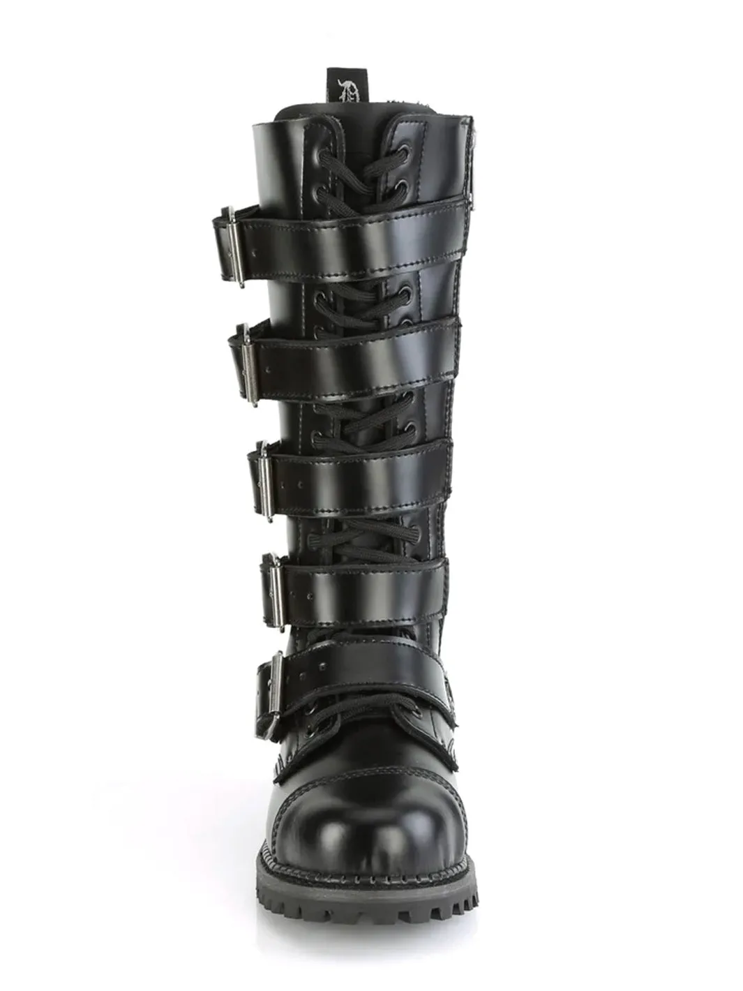 DEMONIA RIOT-18BK - BLACK LEATHER ✰ PRE ORDER ✰