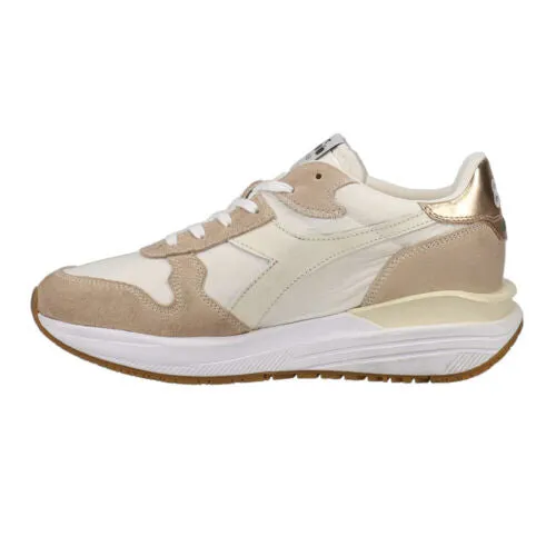 Diadora Venus Metallic Lace-Up Sneakers - Off White