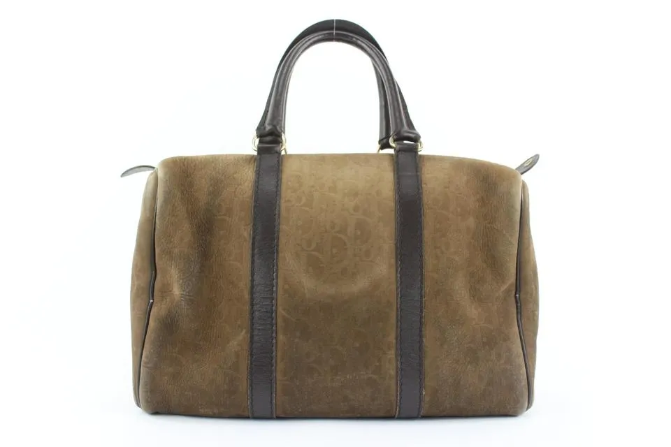 Dior Embossed Suede Monogram Trotter Boston Bag 712da323