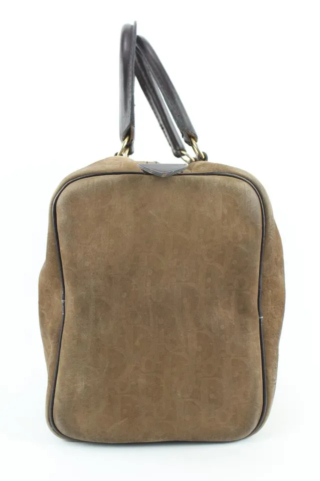 Dior Embossed Suede Monogram Trotter Boston Bag 712da323