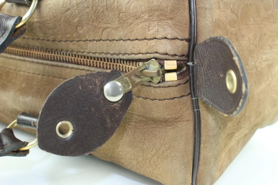 Dior Embossed Suede Monogram Trotter Boston Bag 712da323