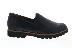 Earthies Alamada Printed Suede ALAMADA-BLK Womens Black Loafer Flats Shoes