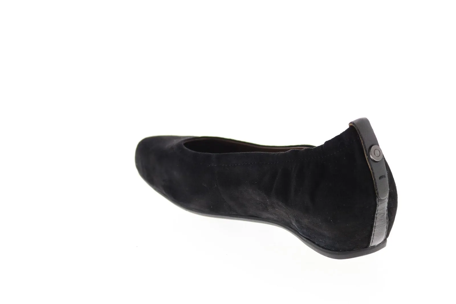 Earthies Suede Tolo Flat TOLO-SUEDE-BLK Womens Black Wide Ballet Flats Shoes