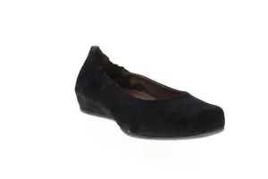 Earthies Suede Tolo Flat TOLO-SUEDE-BLK Womens Black Wide Ballet Flats Shoes