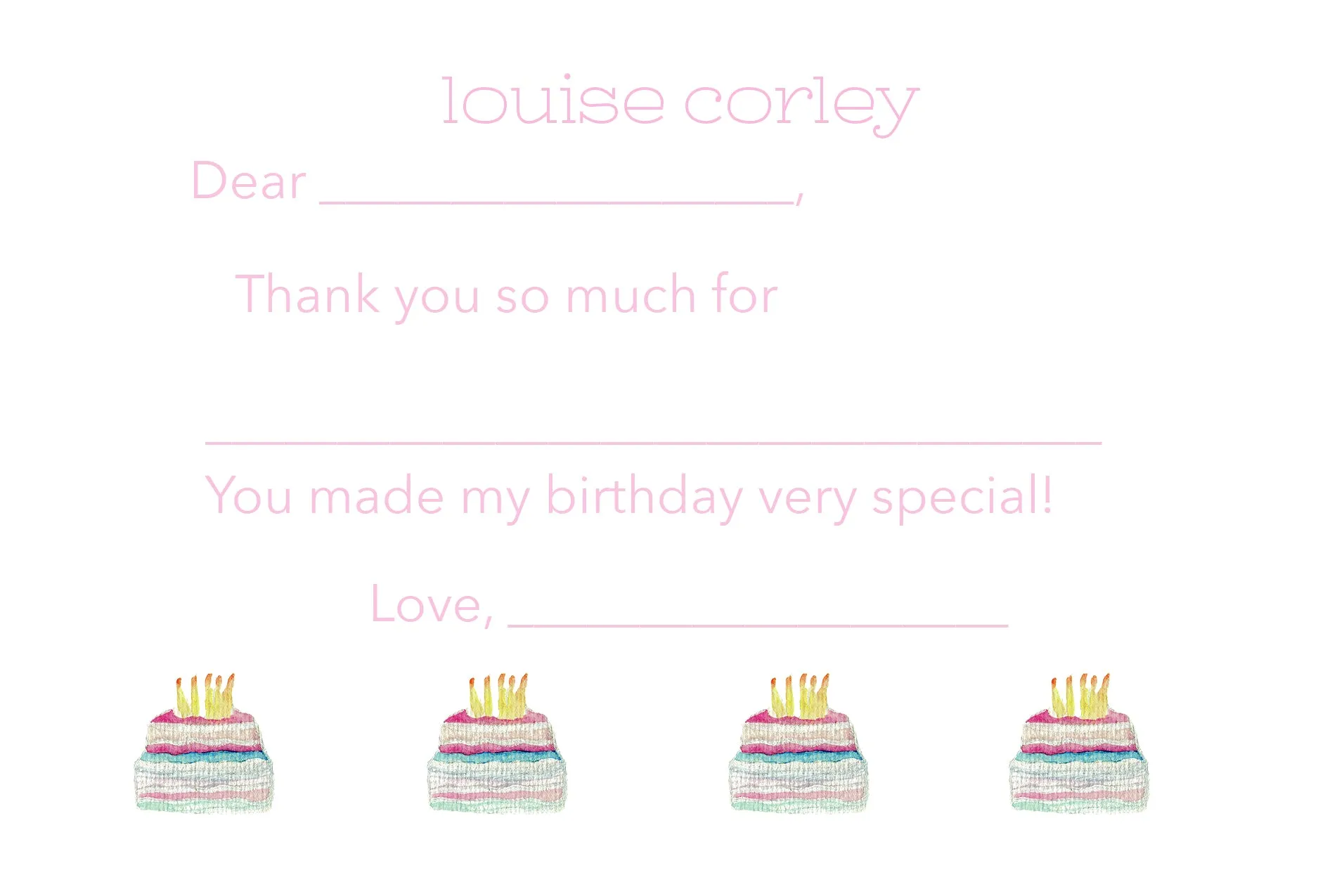 Easy Breezy Cake Thank You Notes