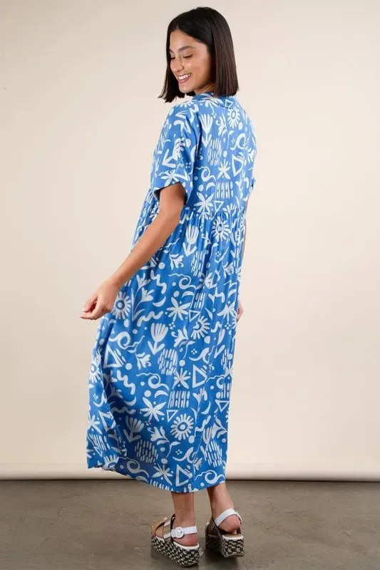 Easygoing Looks: Shop the VERY J Plus Size Oversized Printed Shirt Midi Dress