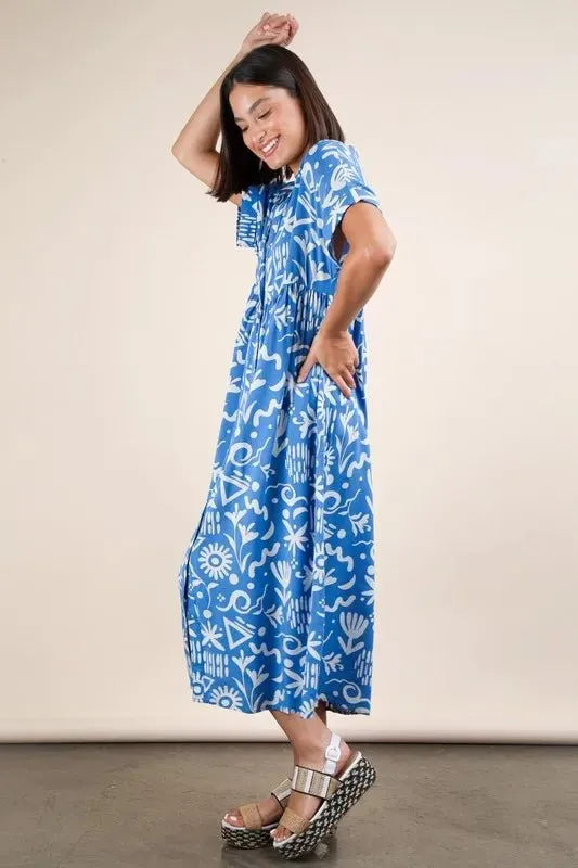 Easygoing Looks: Shop the VERY J Plus Size Oversized Printed Shirt Midi Dress