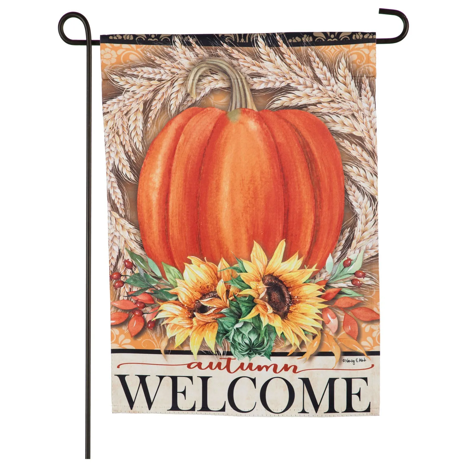Festive Autumn Garden Suede Flag,14s9254