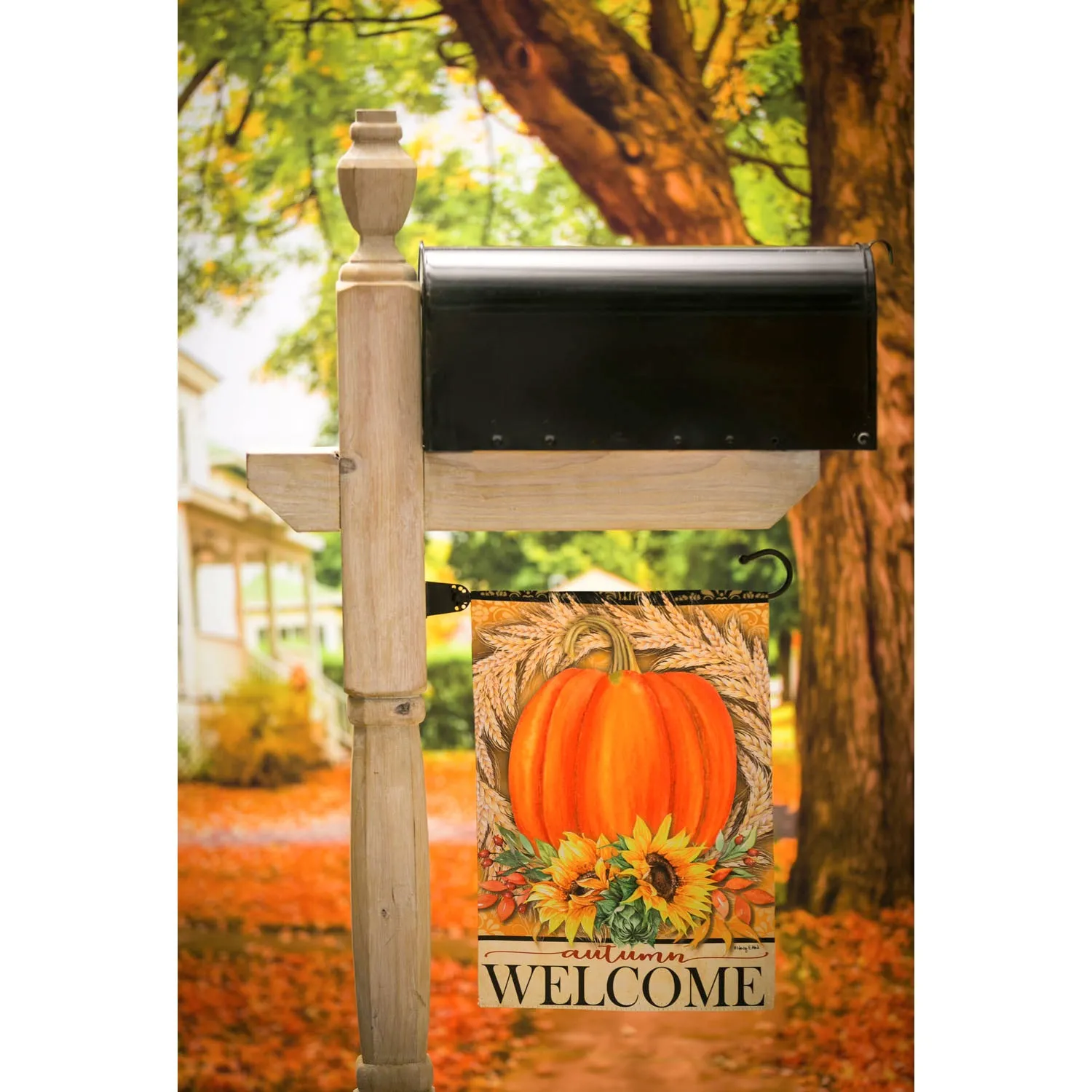 Festive Autumn Garden Suede Flag,14s9254