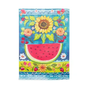 Folk Sunflower Suede Garden Flag,14s11715