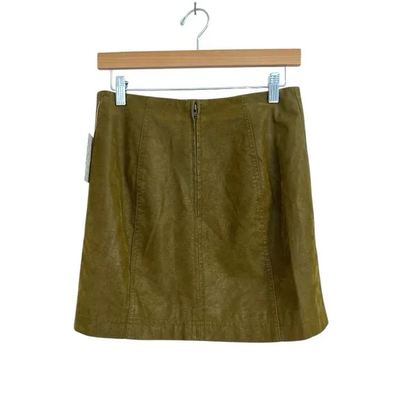 Free People Tobacco Brown Modern Femme Vegan Suede Mini Skirt, Size 4, NWT