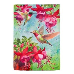 Fuchsia Hummingbird Garden Suede Flag,14s10757