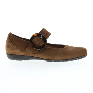 Gabor 54-168-14 Womens Brown Suede Hook & Loop Mary Jane Flats Shoes