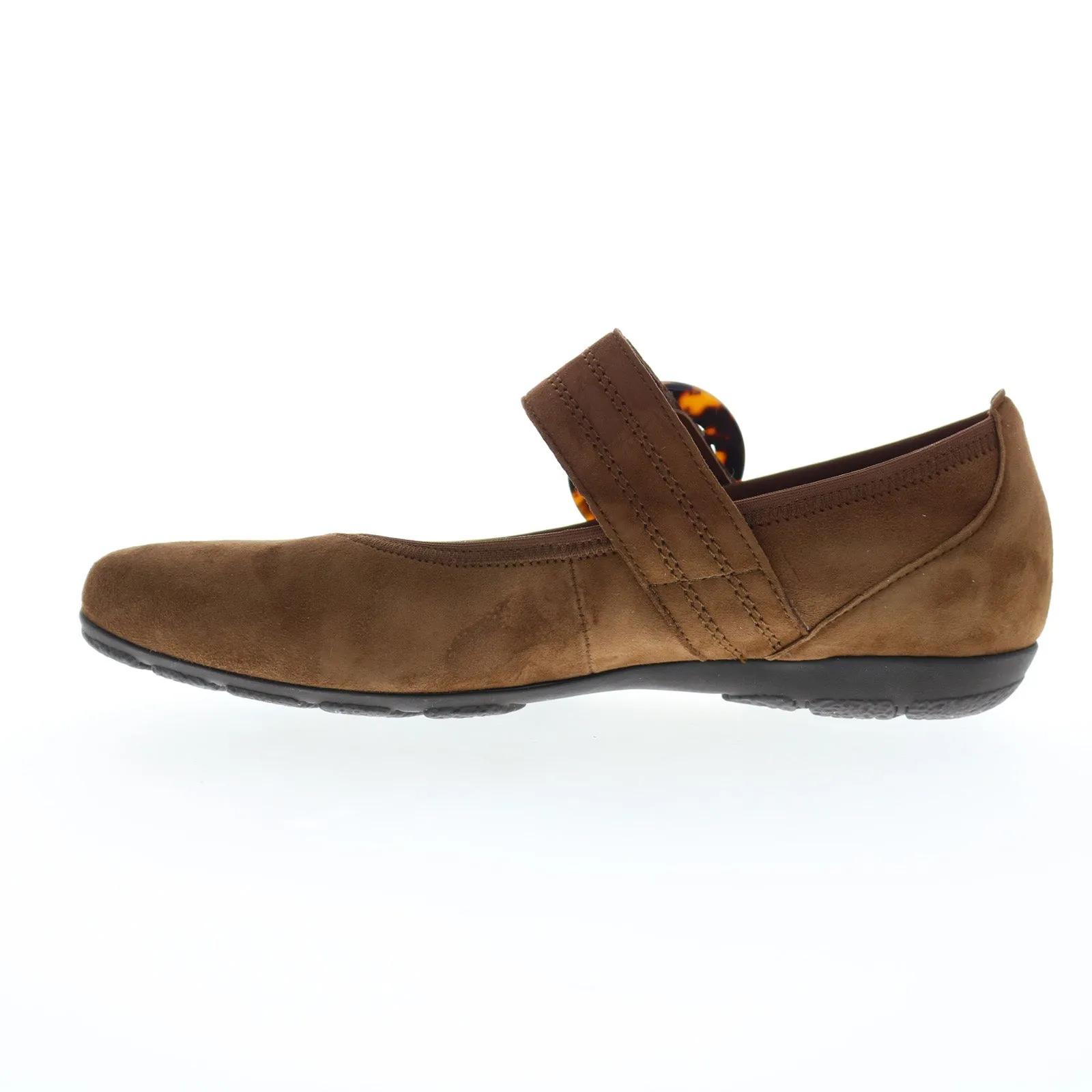 Gabor 54-168-14 Womens Brown Suede Hook & Loop Mary Jane Flats Shoes
