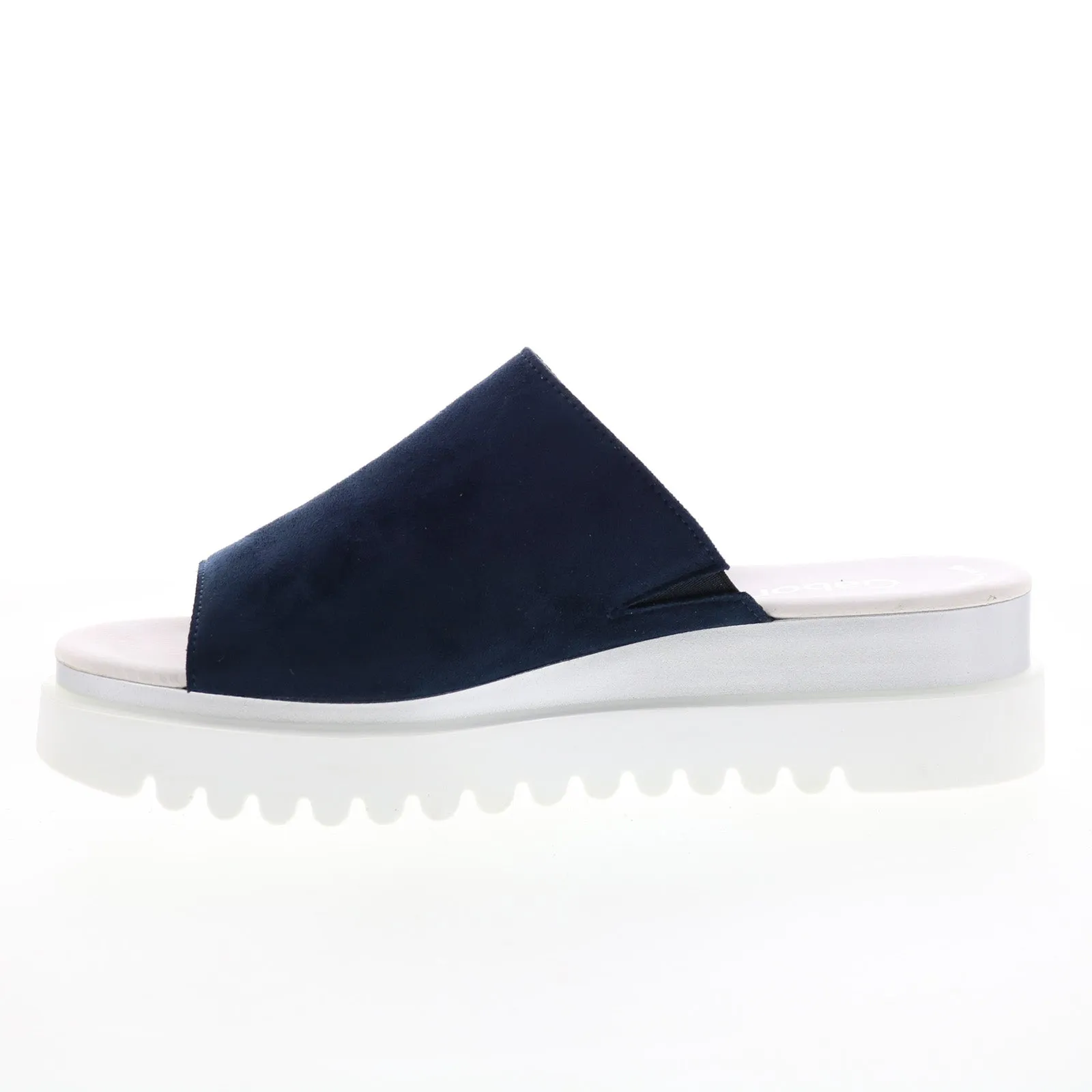 Gabor 84-613-46 Womens Blue Suede Slip On Slides Sandals Shoes