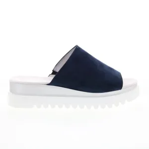 Gabor 84-613-46 Womens Blue Suede Slip On Slides Sandals Shoes