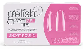 Gelish - Full Cover Soft Gel Tips - Short Round 550pc