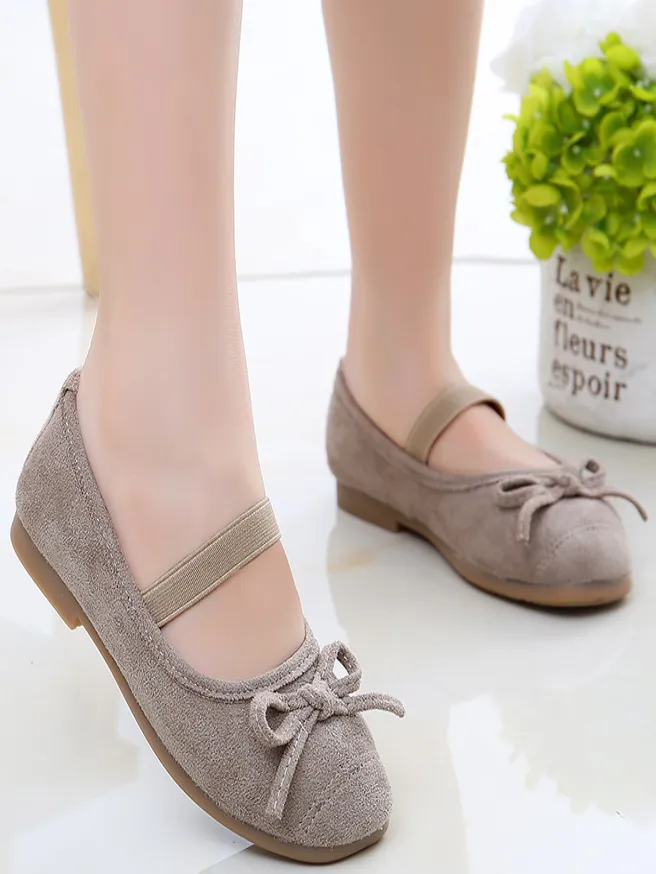 Girls Little Ballerina Faux Suede Flats By Liv and Mia