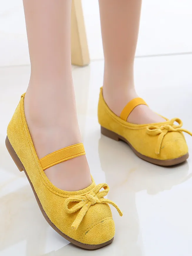 Girls Little Ballerina Faux Suede Flats By Liv and Mia