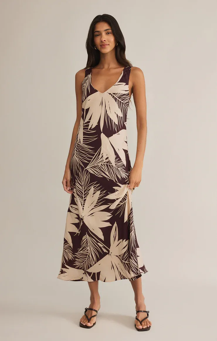 Hana Palmera Maxi Dress Lava Rock