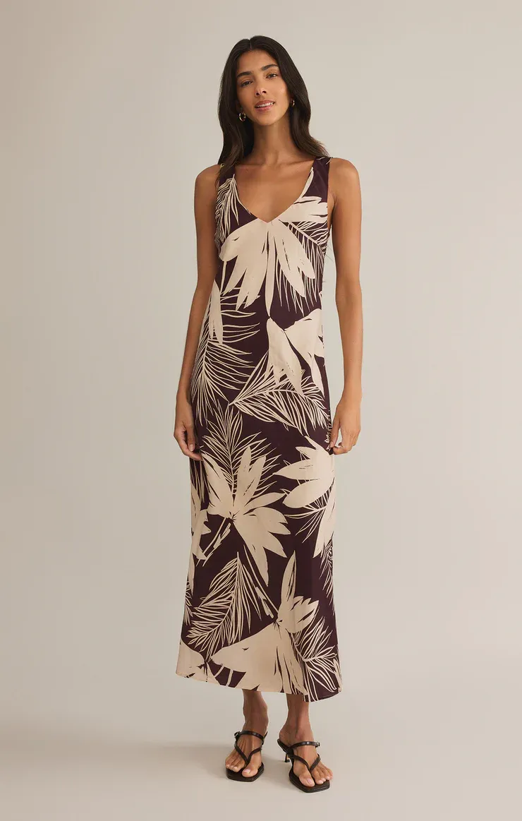 Hana Palmera Maxi Dress Lava Rock