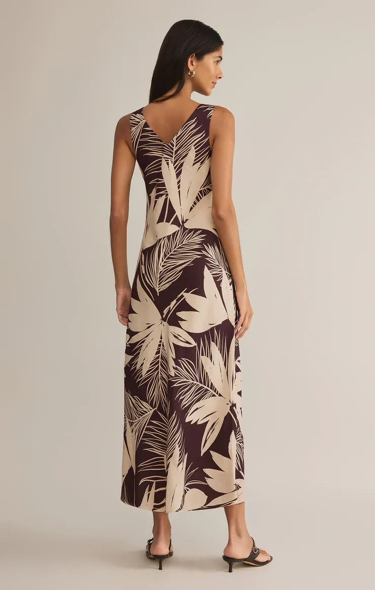 Hana Palmera Maxi Dress Lava Rock