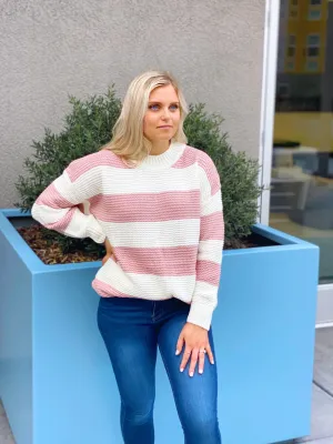 HAPPINESS IS COZY SWEATER-ROSE