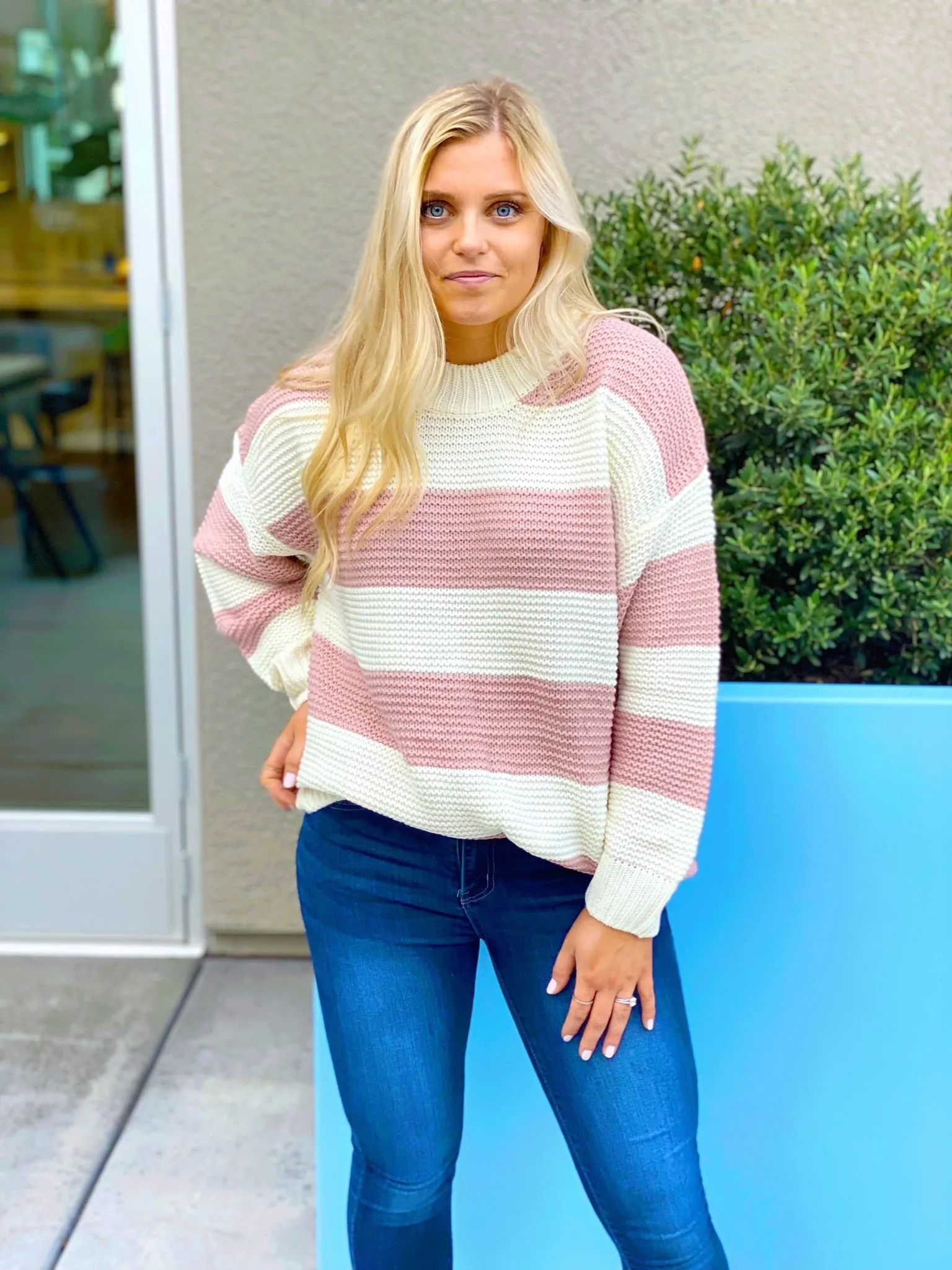 HAPPINESS IS COZY SWEATER-ROSE