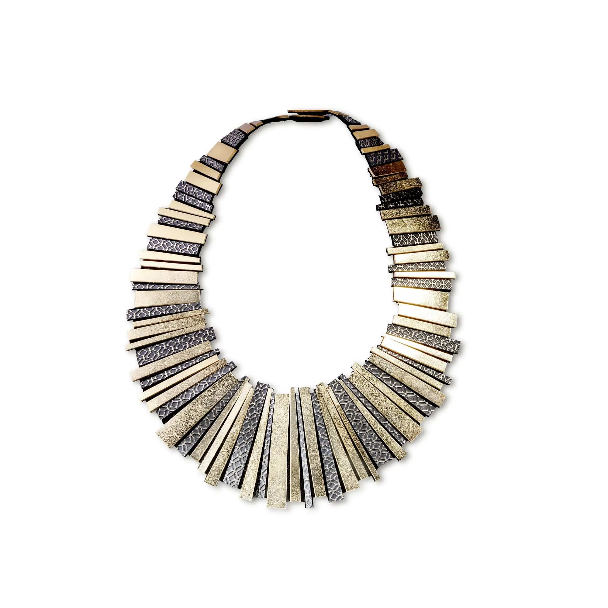 Hellena Black and White leather collar