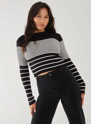 High Neck Mixed Stripe Jumper