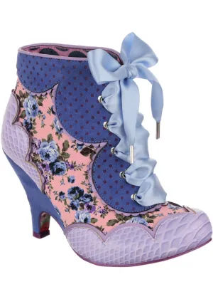 Irregular Choice Dolly Mixture 40's Ankle Boots Navy