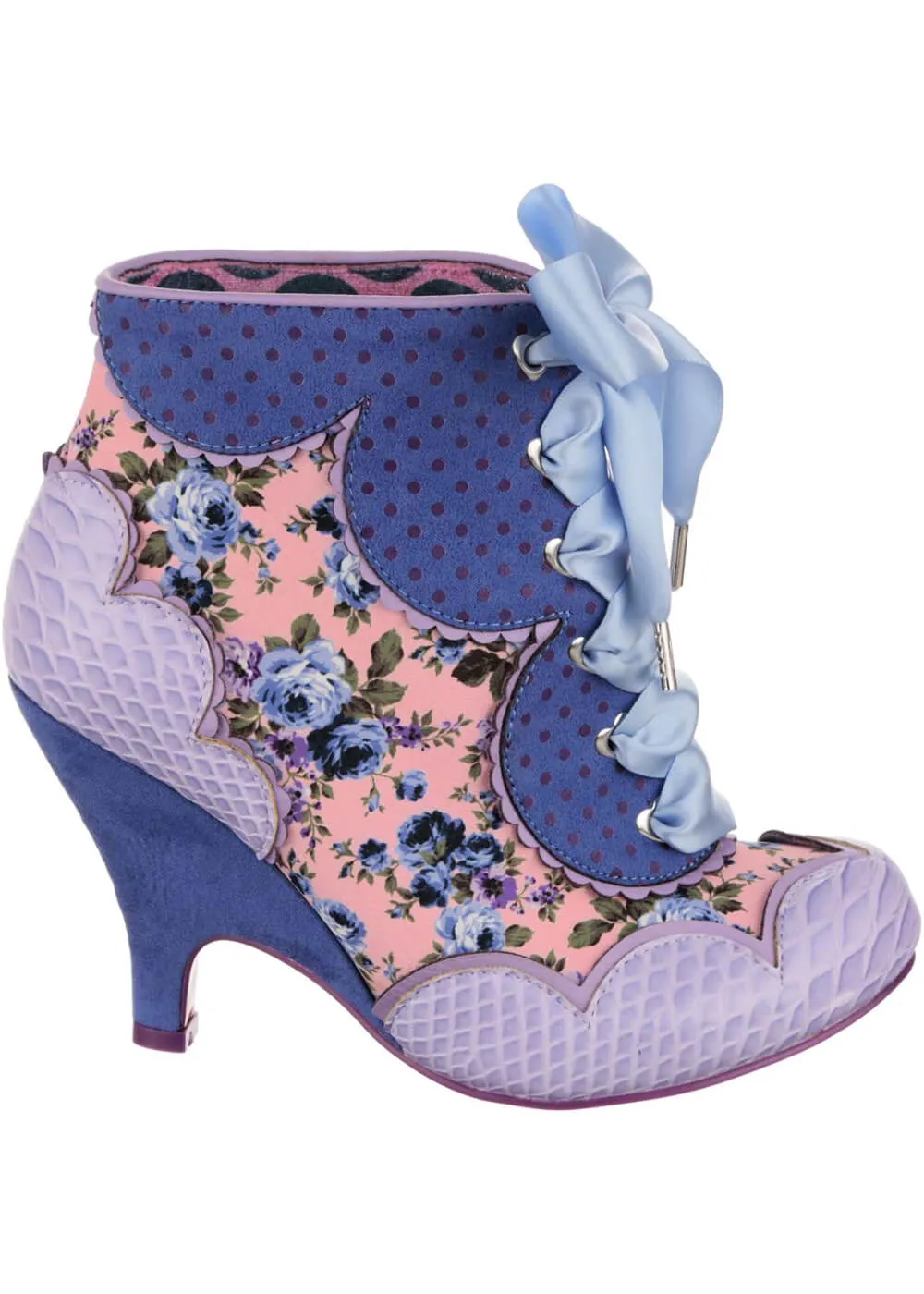 Irregular Choice Dolly Mixture 40's Ankle Boots Navy