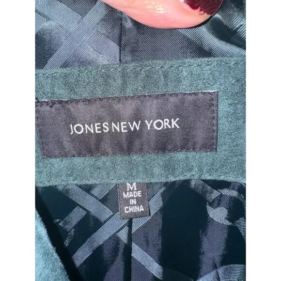 Jones New York Moss Office Siren CorpCore Genuine Suede Leather Blazer Jacket M