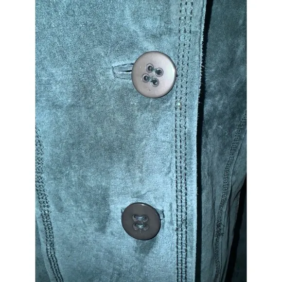 Jones New York Moss Office Siren CorpCore Genuine Suede Leather Blazer Jacket M