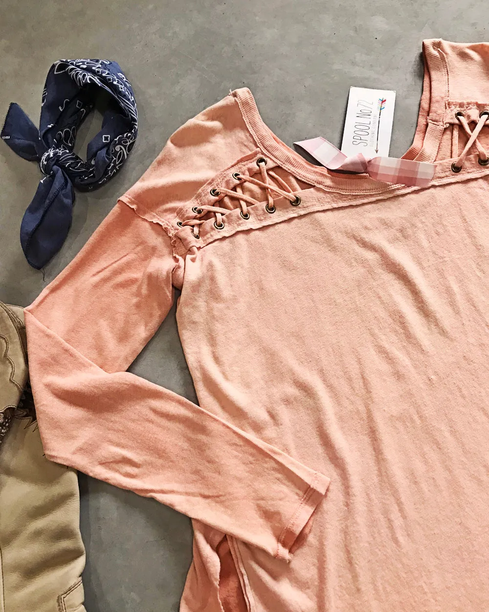 Linen Soft Lace-Up Tee