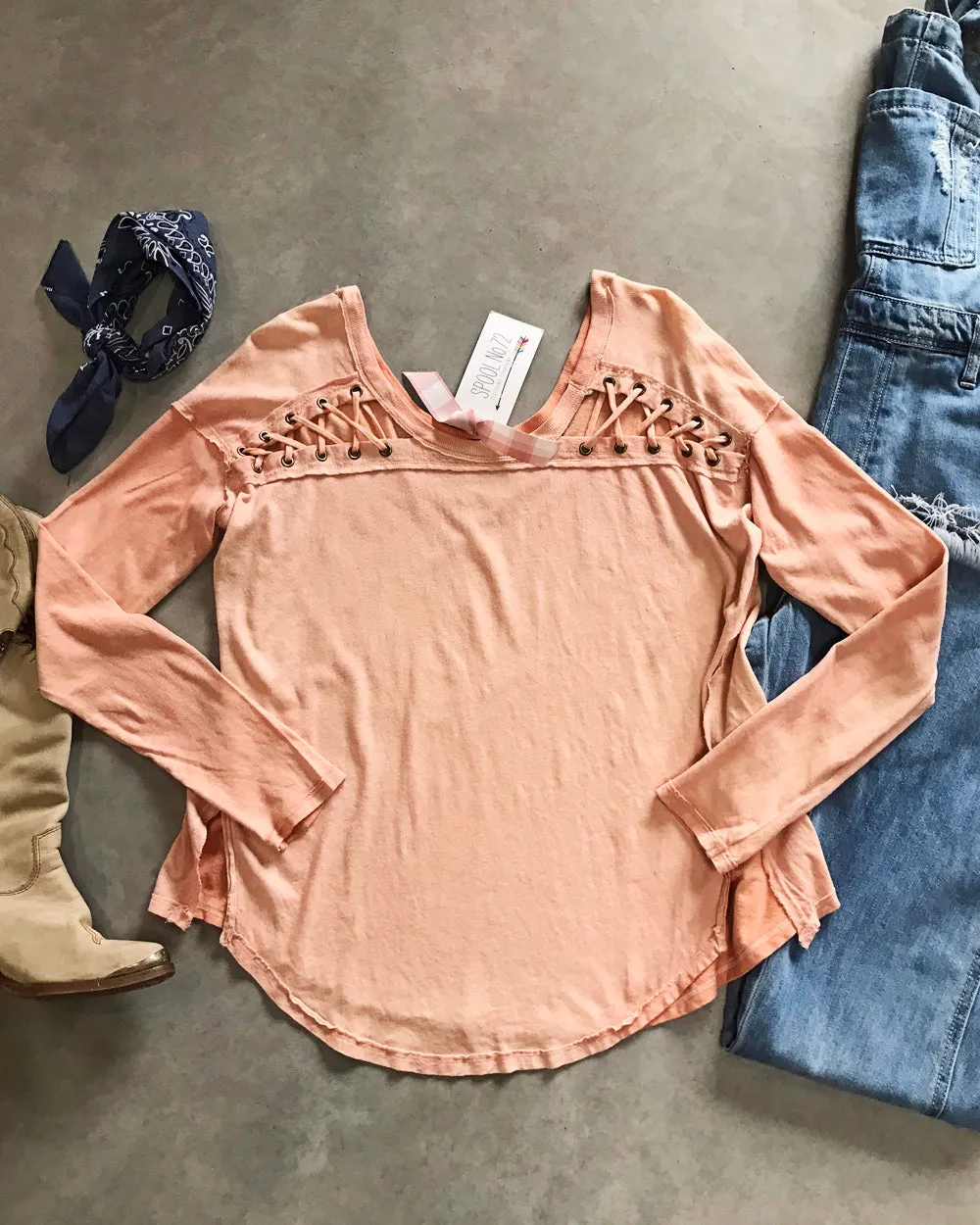 Linen Soft Lace-Up Tee