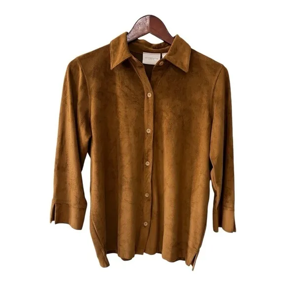 Liz Claiborne Faux Suede Blouse &amp; Skirt Set