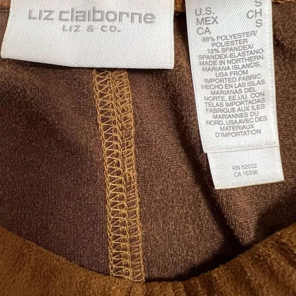 Liz Claiborne Faux Suede Blouse &amp; Skirt Set
